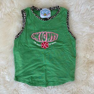 Omighty Green Racerback Tank, Size Small